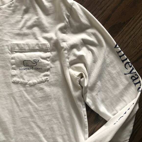 Vineyard Vines White Long Sleeve Logo T Shirt Size M - Picture 4 of 4